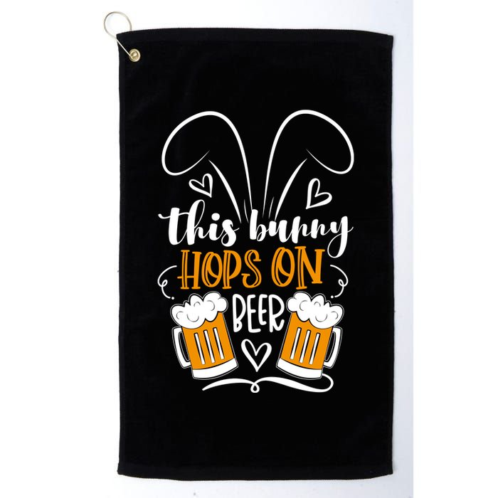 Funny Easter This Bunny Hops On Beer Golf Towel