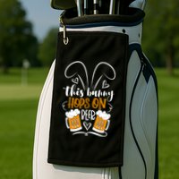 Funny Easter This Bunny Hops On Beer Golf Towel