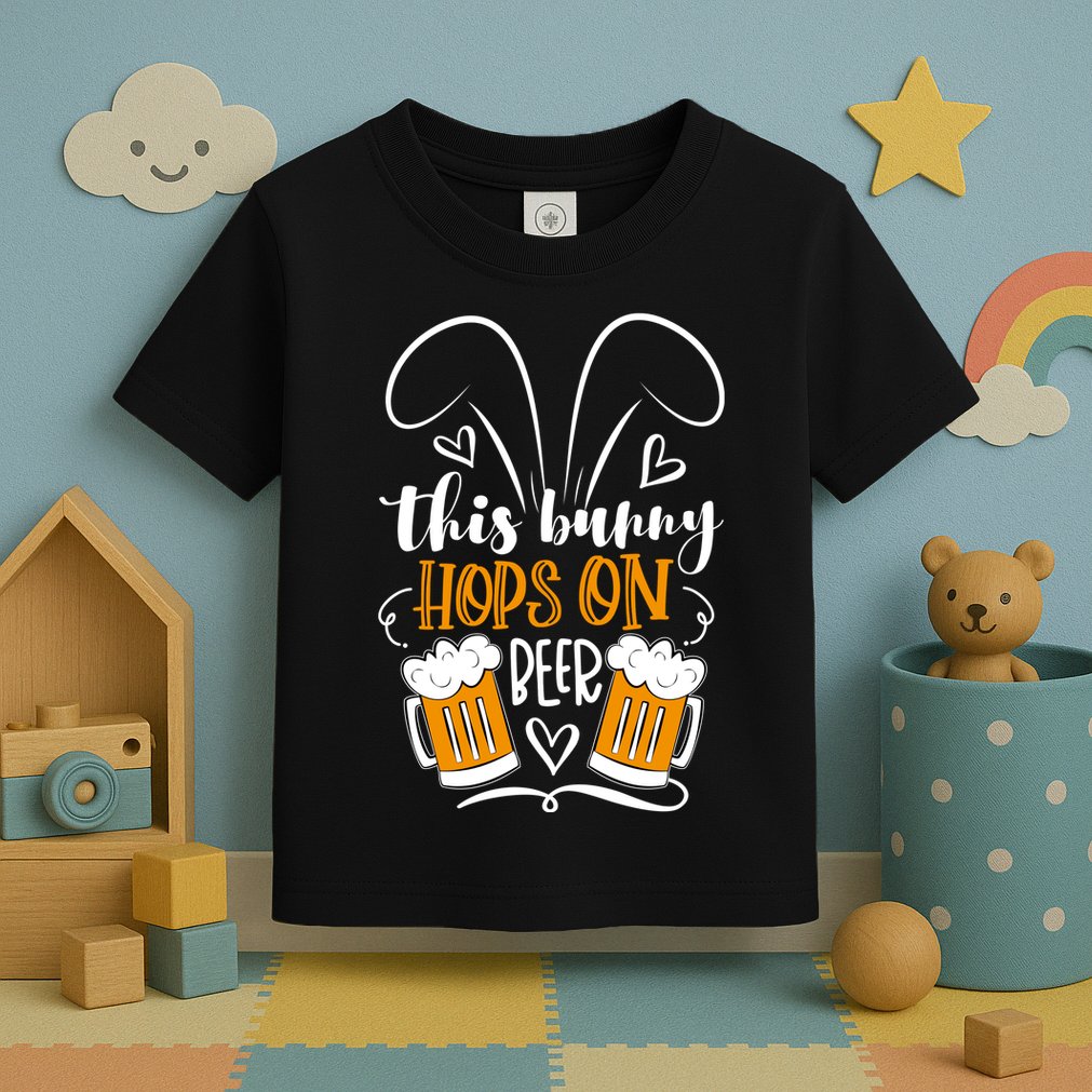 Funny Easter This Bunny Hops On Beer Toddler T-Shirt