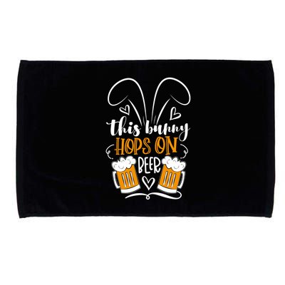Funny Easter This Bunny Hops On Beer Microfiber Hand Towel