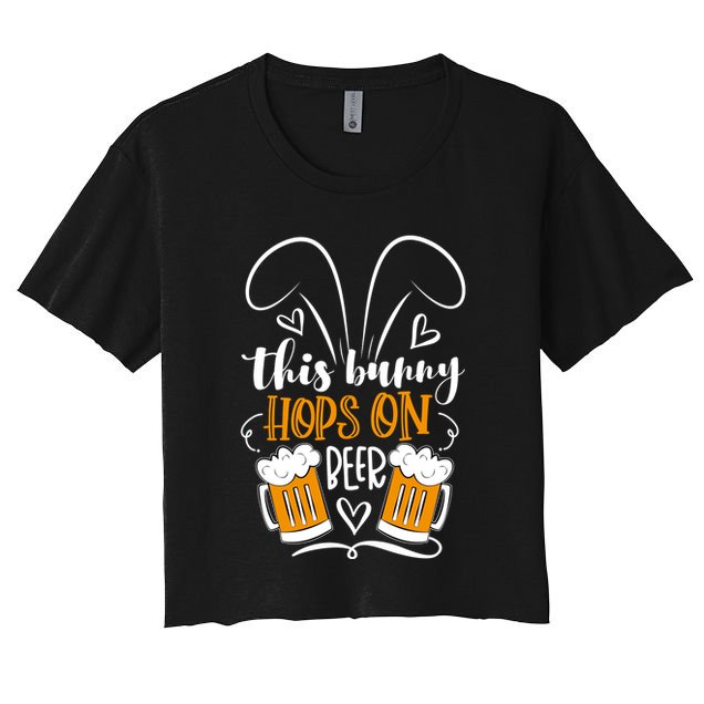 Funny Easter This Bunny Hops On Beer Crop Top