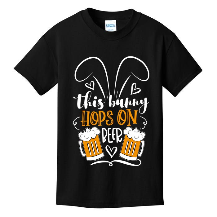 Funny Easter This Bunny Hops On Beer Kids T-Shirt