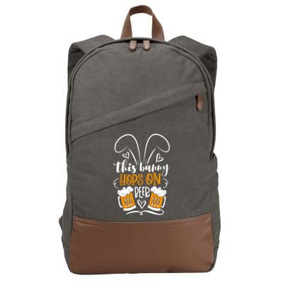 Funny Easter This Bunny Hops On Beer Cotton Canvas Backpack