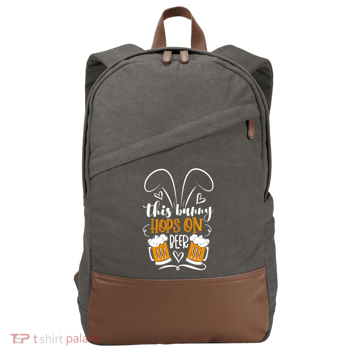 Funny Easter This Bunny Hops On Beer Cotton Canvas Backpack