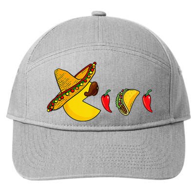 Funny Eating Tacos Cinco De Mayo Mexican Gamer Gaming Gifts 7-Panel Snapback Hat