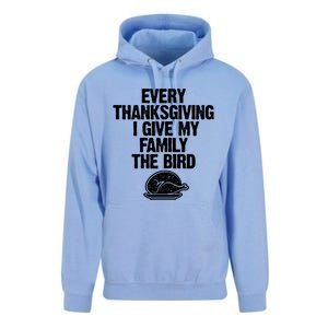 Funny Every Thanksgiving I Give My Family The Bird Unisex Surf Hoodie