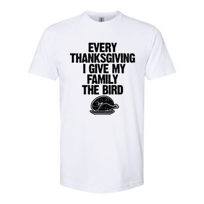 Funny Every Thanksgiving I Give My Family The Bird Softstyle® CVC T-Shirt