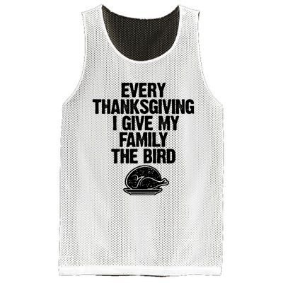 Funny Every Thanksgiving I Give My Family The Bird Mesh Reversible Basketball Jersey Tank