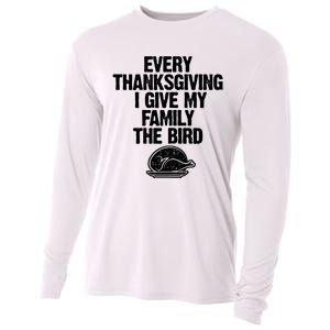 Funny Every Thanksgiving I Give My Family The Bird Cooling Performance Long Sleeve Crew