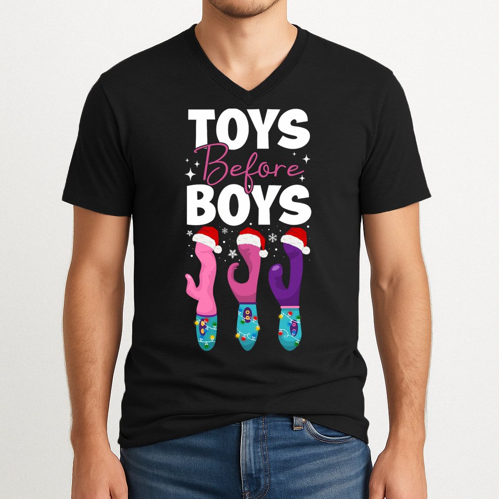 Funny Embarrassing Toys Before Boy Fun Adult Humour V-Neck T-Shirt