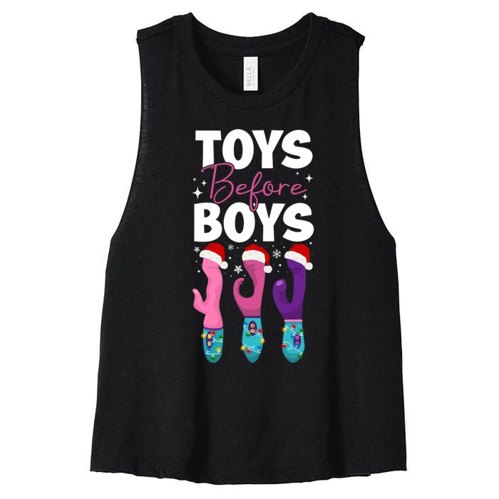 Funny Embarrassing Toys Before Boy Fun Adult Humour Women's Racerback Cropped Tank