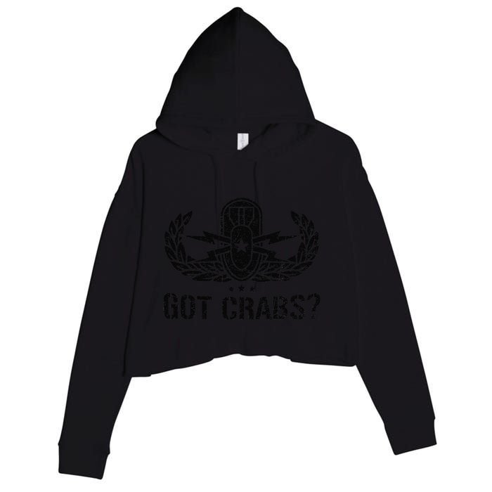 Funny Eod Tech Got Crabs Explosive Ordnance Disposal Crop Fleece Hoodie