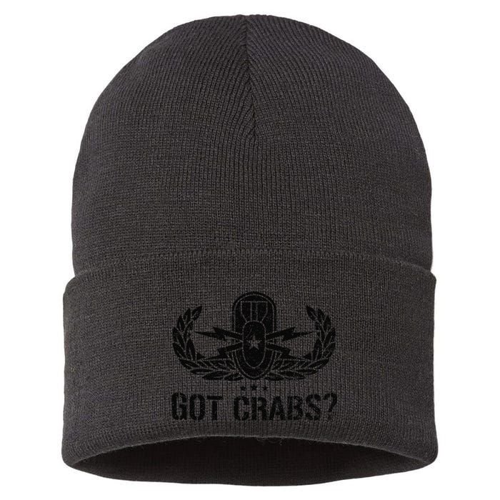 Funny Eod Tech Got Crabs Explosive Ordnance Disposal Sustainable Knit Beanie