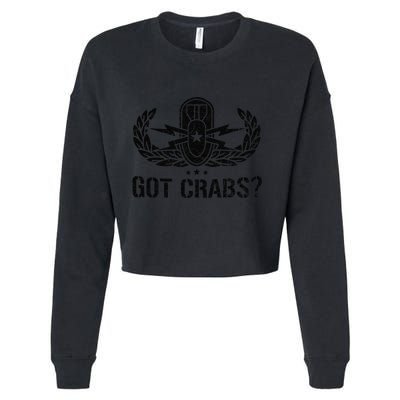 Funny Eod Tech Got Crabs Explosive Ordnance Disposal Cropped Pullover Crew