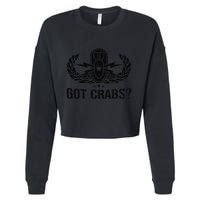 Funny Eod Tech Got Crabs Explosive Ordnance Disposal Cropped Pullover Crew