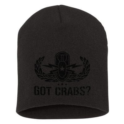 Funny Eod Tech Got Crabs Explosive Ordnance Disposal Short Acrylic Beanie