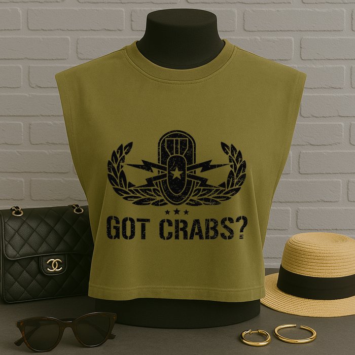 Funny Eod Tech Got Crabs Explosive Ordnance Disposal Garment-Dyed Women's Muscle Tee