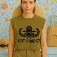 Funny Eod Tech Got Crabs Explosive Ordnance Disposal Garment-Dyed Women's Muscle Tee