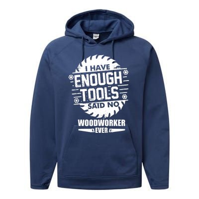 Funny Enough Tools Woodworking Kit Carpentry Sawblade Gift Performance Fleece Hoodie