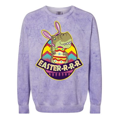 Funny EasterRRR TRex Dinosaur Colorblast Crewneck Sweatshirt