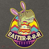 Funny EasterRRR TRex Dinosaur Cotton Canvas Backpack