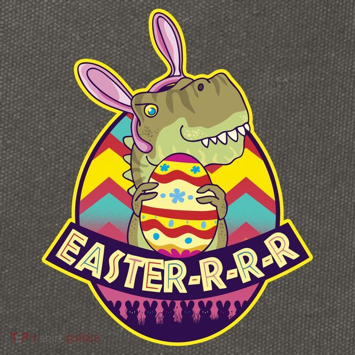 Funny EasterRRR TRex Dinosaur Cotton Canvas Backpack