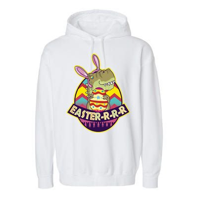 Funny EasterRRR TRex Dinosaur Garment-Dyed Fleece Hoodie