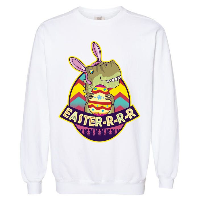 Funny EasterRRR TRex Dinosaur Garment-Dyed Sweatshirt