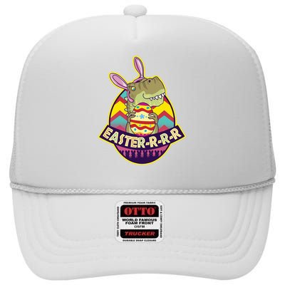 Funny EasterRRR TRex Dinosaur High Crown Mesh Back Trucker Hat