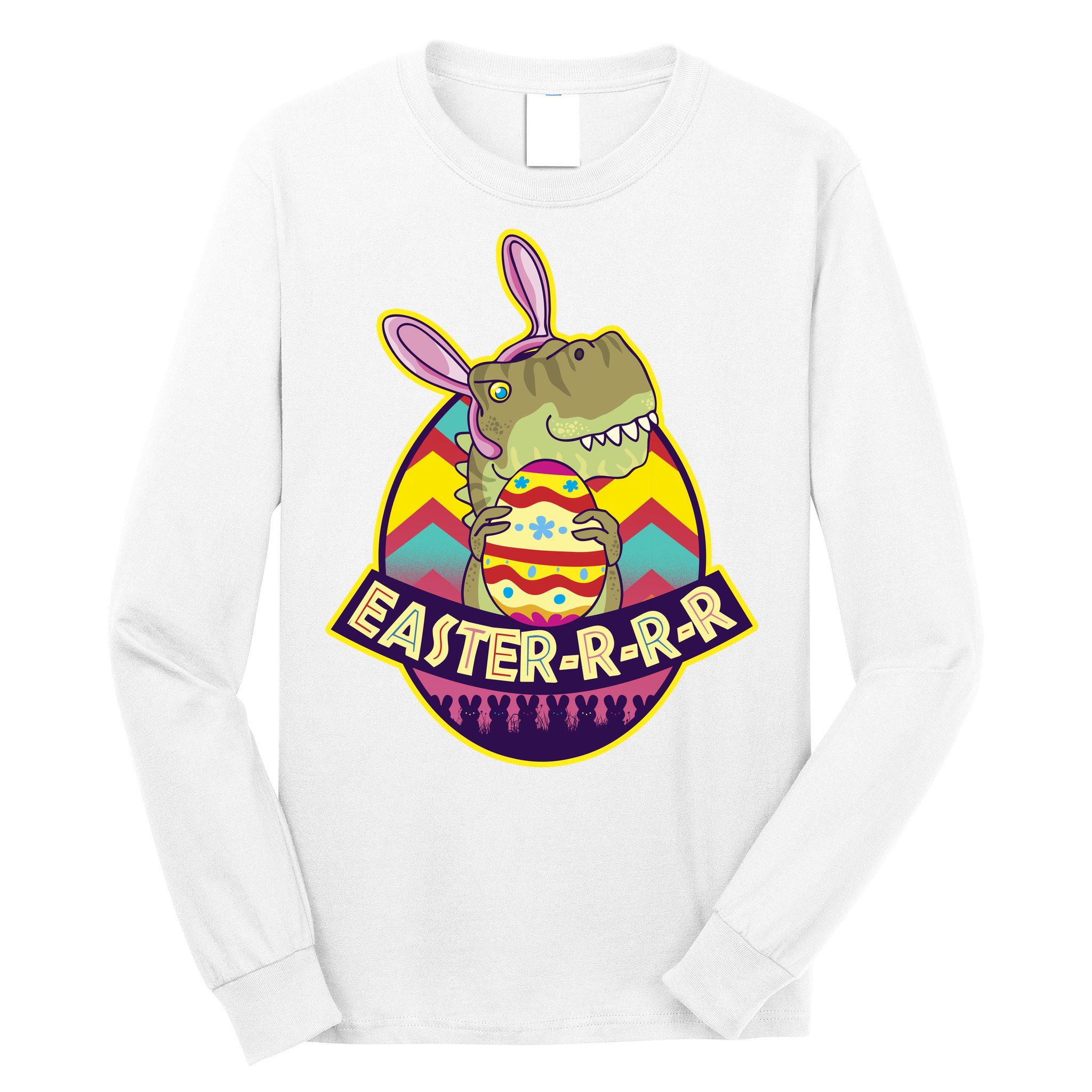 Funny EasterRRR TRex Dinosaur Long Sleeve Shirt