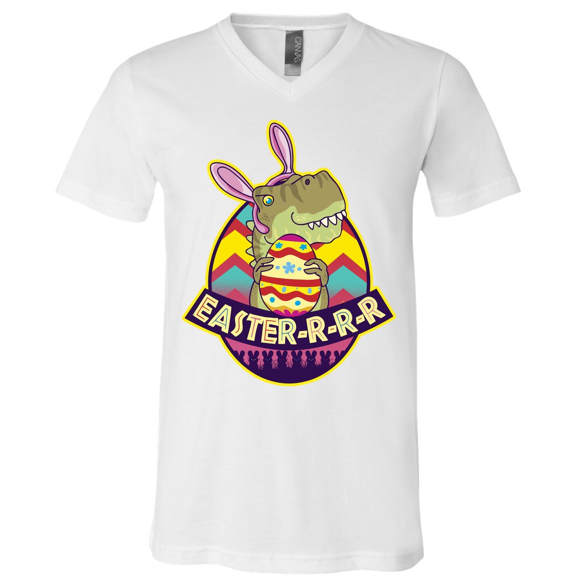Funny EasterRRR TRex Dinosaur V-Neck T-Shirt