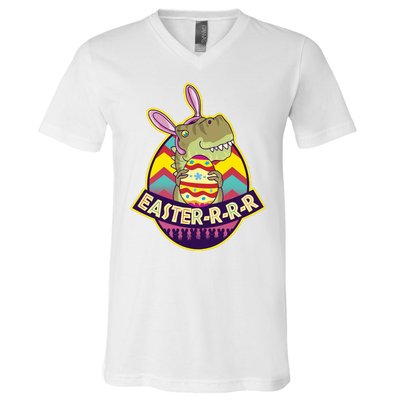 Funny EasterRRR TRex Dinosaur V-Neck T-Shirt