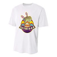 Funny EasterRRR TRex Dinosaur Youth Performance Sprint T-Shirt