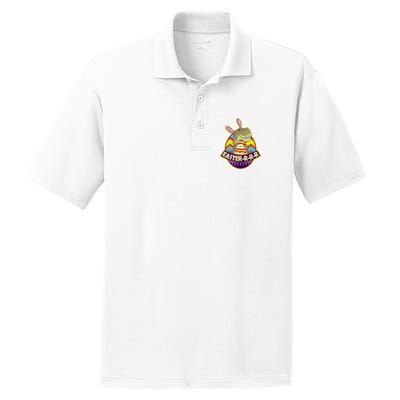 Funny EasterRRR TRex Dinosaur PosiCharge RacerMesh Polo