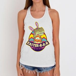 Funny EasterRRR TRex Dinosaur Women's Knotted Racerback Tank