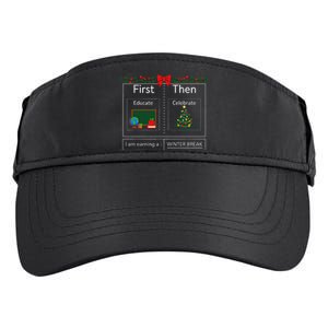 First Educate Then Celebrate Winter Break Christmas Teacher Adult Drive Performance Visor