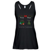 First Educate Then Celebrate Winter Break Christmas Teacher Ladies Essential Flowy Tank