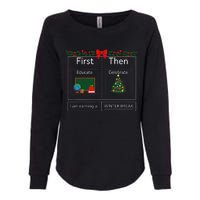 First Educate Then Celebrate Winter Break Christmas Teacher Womens California Wash Sweatshirt