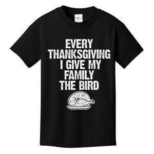 Funny Every Thanksgiving I Give My Family The Bird Adult Kids T-Shirt