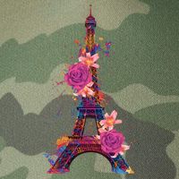 Floral Eiffel Tower Paris Legacy Tie Dye Trucker Hat