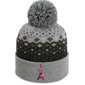 Floral Eiffel Tower Paris The Baniff Cuffed Pom Beanie