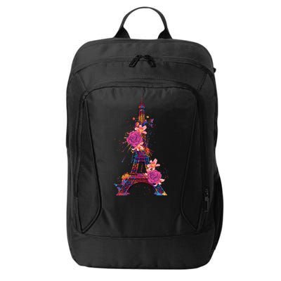 Floral Eiffel Tower Paris City Backpack