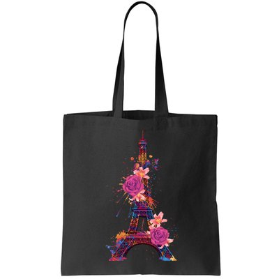 Floral Eiffel Tower Paris Bag