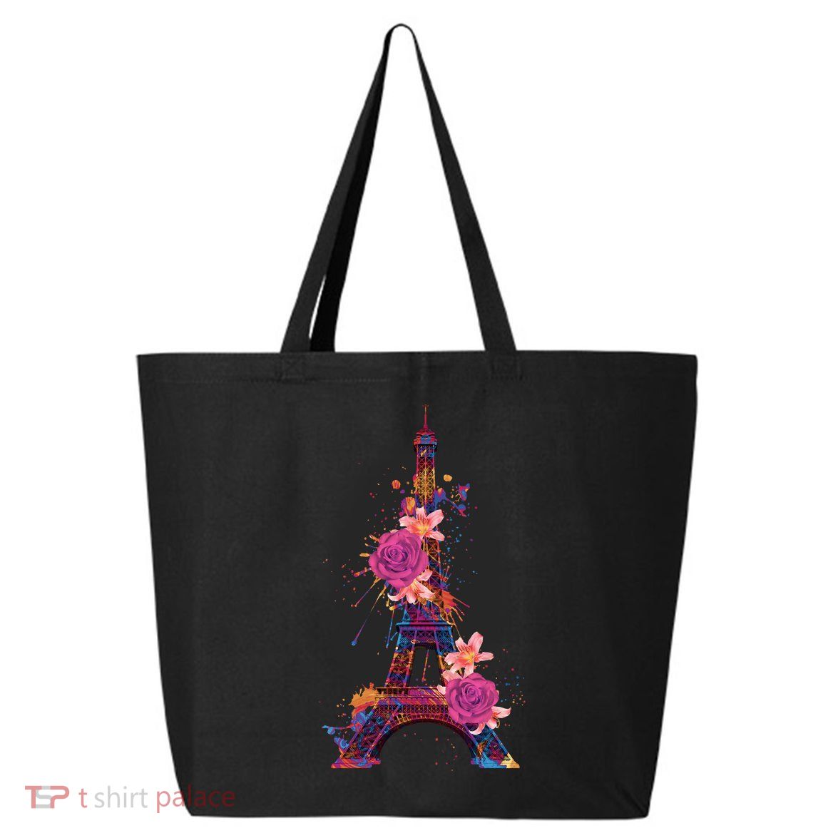 Floral Eiffel Tower Paris 25L Jumbo Tote