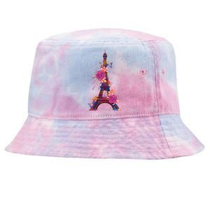 Floral Eiffel Tower Paris Tie-Dyed Bucket Hat