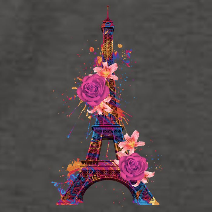 Floral Eiffel Tower Paris Vector Backpack
