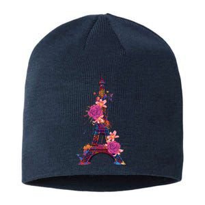 Floral Eiffel Tower Paris Sustainable Beanie