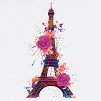 Floral Eiffel Tower Paris Cool Comfort Performance Bucket Hat