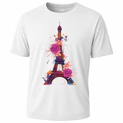 Floral Eiffel Tower Paris Performance Shirt