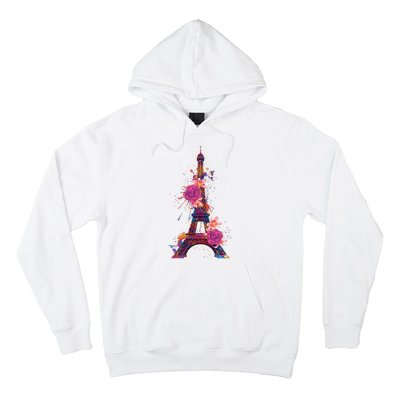 Floral Eiffel Tower Paris Hoodie